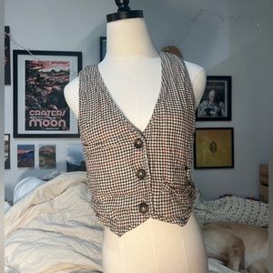 Free People Gingham Vest